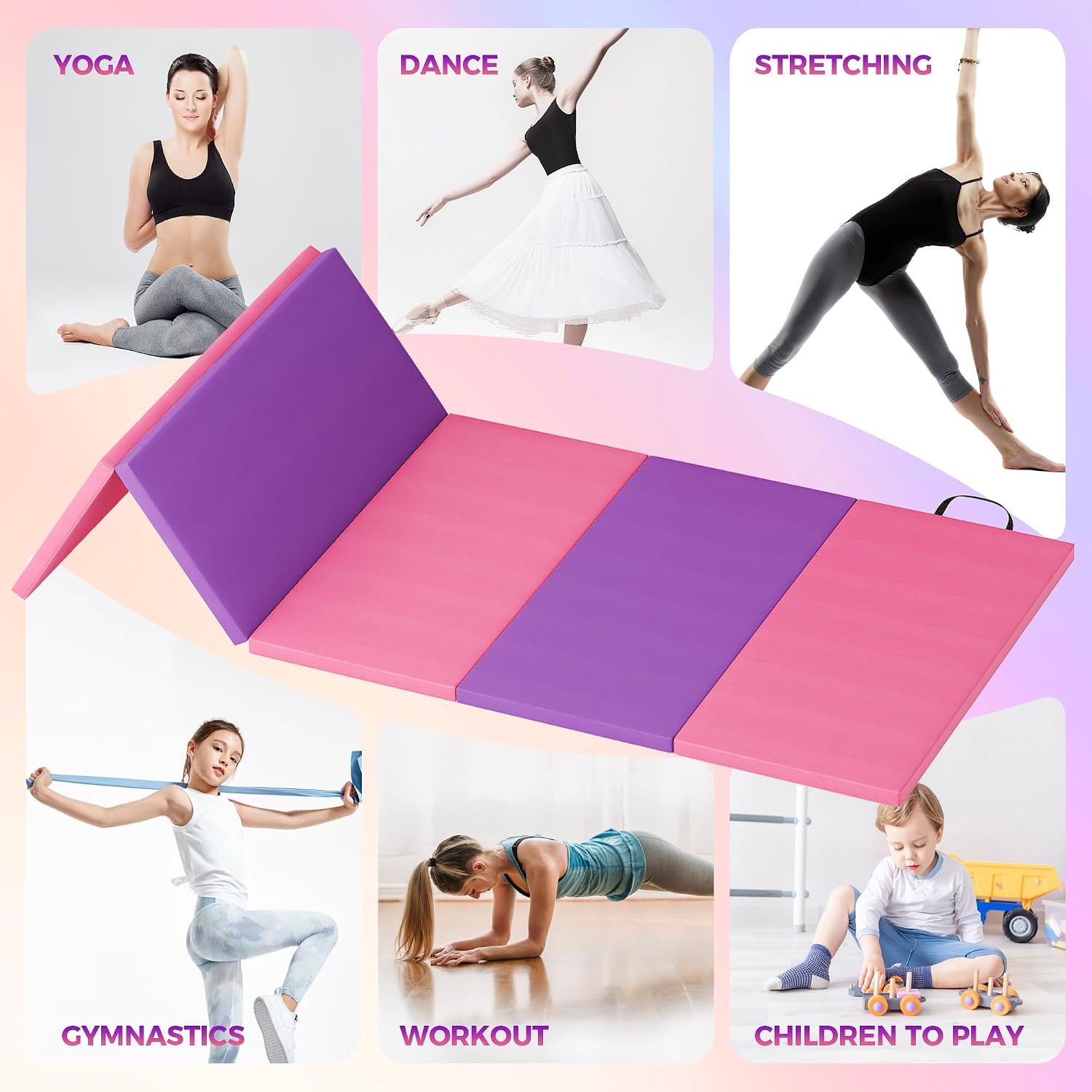 Home Gym On Carpet - 접이식 요가 매트 체조 매트 5단