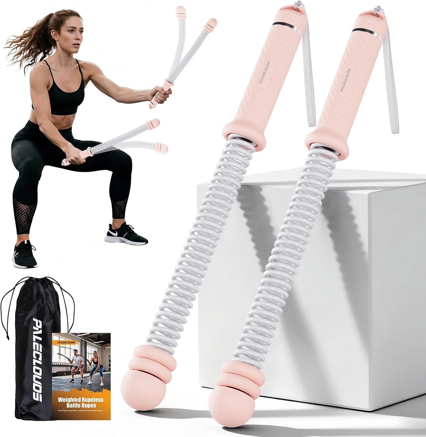 Home Gym Women - 휴대용 로프리스 배틀 로프, 가정용 헬스장용