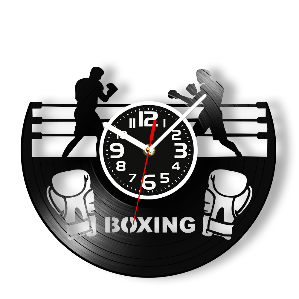 복싱 링 비닐 레코드 벽시계, 복서 글러브, 빈티지 스 - Home Gym Living Room Ideas 리뷰 및 가격